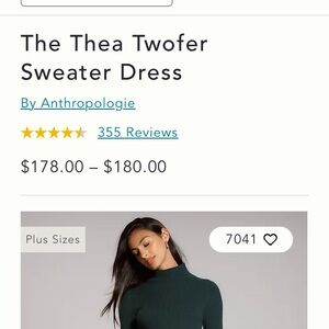 Anthropologie “The Thea Twofer Sweater Dress” Sage Green